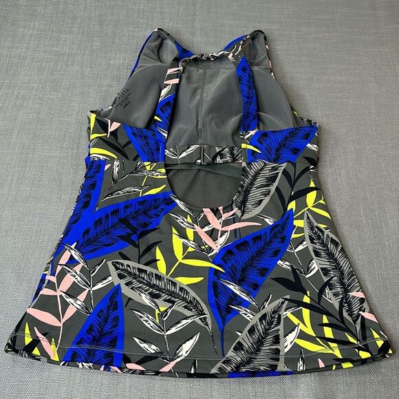 Athleta Swim Top Wm 34 B/C Botanical Tankini Underwire Removable Pads Swimsuit - Picture 2 of 12